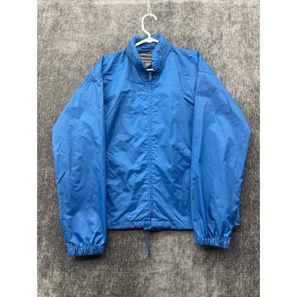 Vintage David Taylor‎ Jacket Mens Large Blue Nylon Water Resistance Full Zip